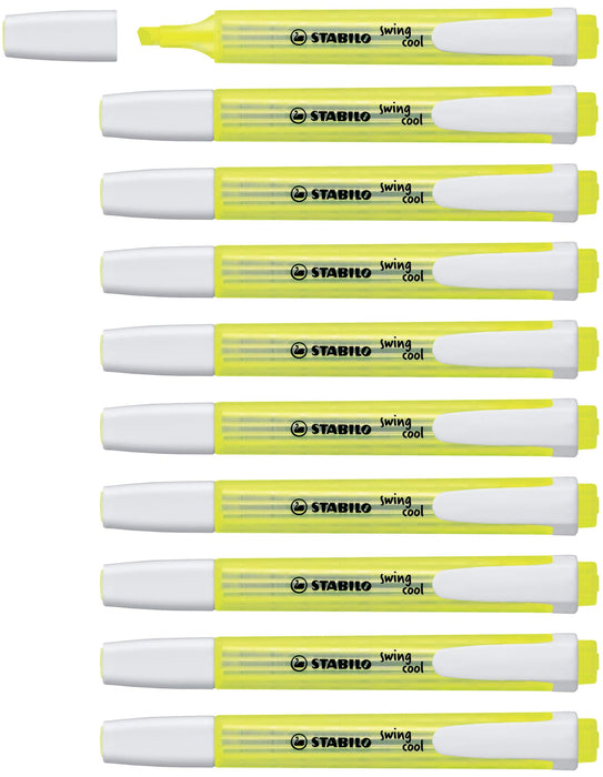 Highlighter - STABILO Swing Cool - Pack of 10 - Yellow