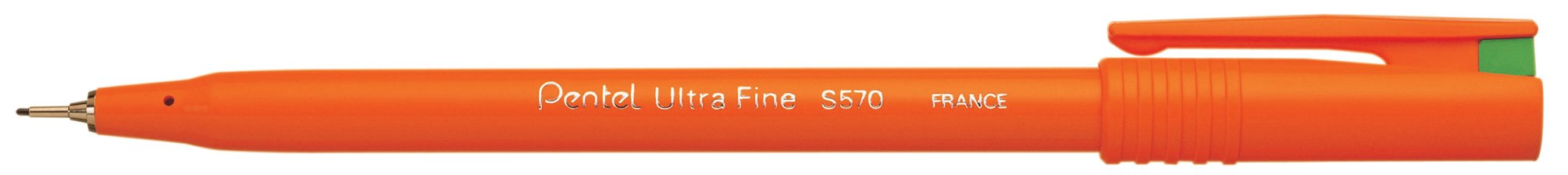 Pentel S570-D Ultra Fine Pen, 0.6 mm - Green, Pack of 12