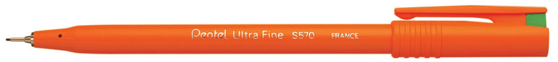 Pentel S570-D Ultra Fine Pen, 0.6 mm - Green, Pack of 12