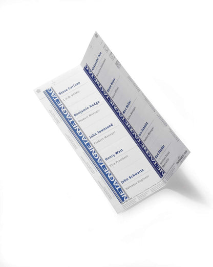 Durable Click-Fold convex name badge inserts, 3.56 x 2.125 Inches, White, 200 per Pack (1455-02