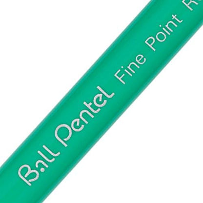 Pentel R50 Bolígrafo Verde Barril Base de Agua 0.8mm Punta 0.4mm Line Azul Ref R50-C
