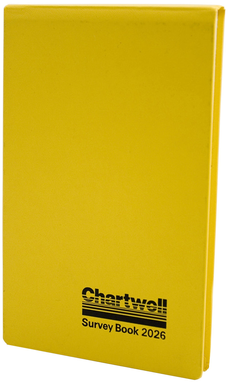 Exacompta - Ref 2026Z - Chartwell Casebound Field Survey Book - 130 x 205mm in Size, Excellent Strength When Wet, Ideal for Use Outside, Plain With 2 Lines, Yellow