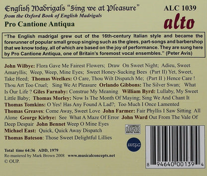 English Madrigals from the Oxford Book of English Madrigals