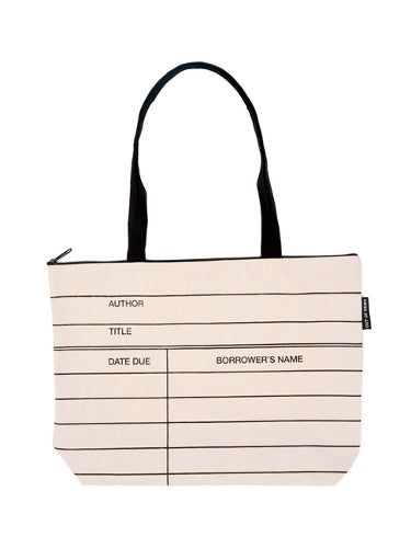 Library Card Zippered Market Tote