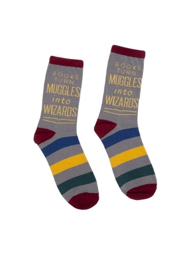 Books Turn Muggles into Wizards Socks Small