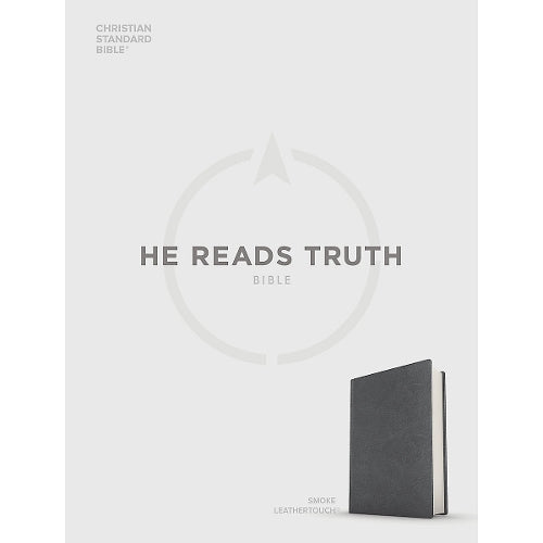 CSB He Reads Truth Bible, Smoke LeatherTouch