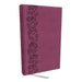 NKJV Personal Size Large Print Bible with 43,000 Cross References, Pink Leathersoft, Red Letter, Comfort Print