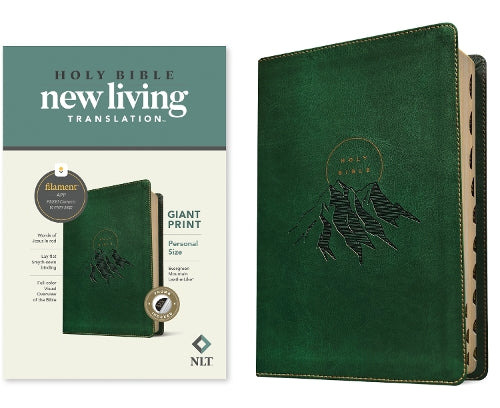 NLT Personal Size Giant Print Bible, Filament Enabled (Leatherlike, Evergreen Mountain, Indexed, Red Letter)