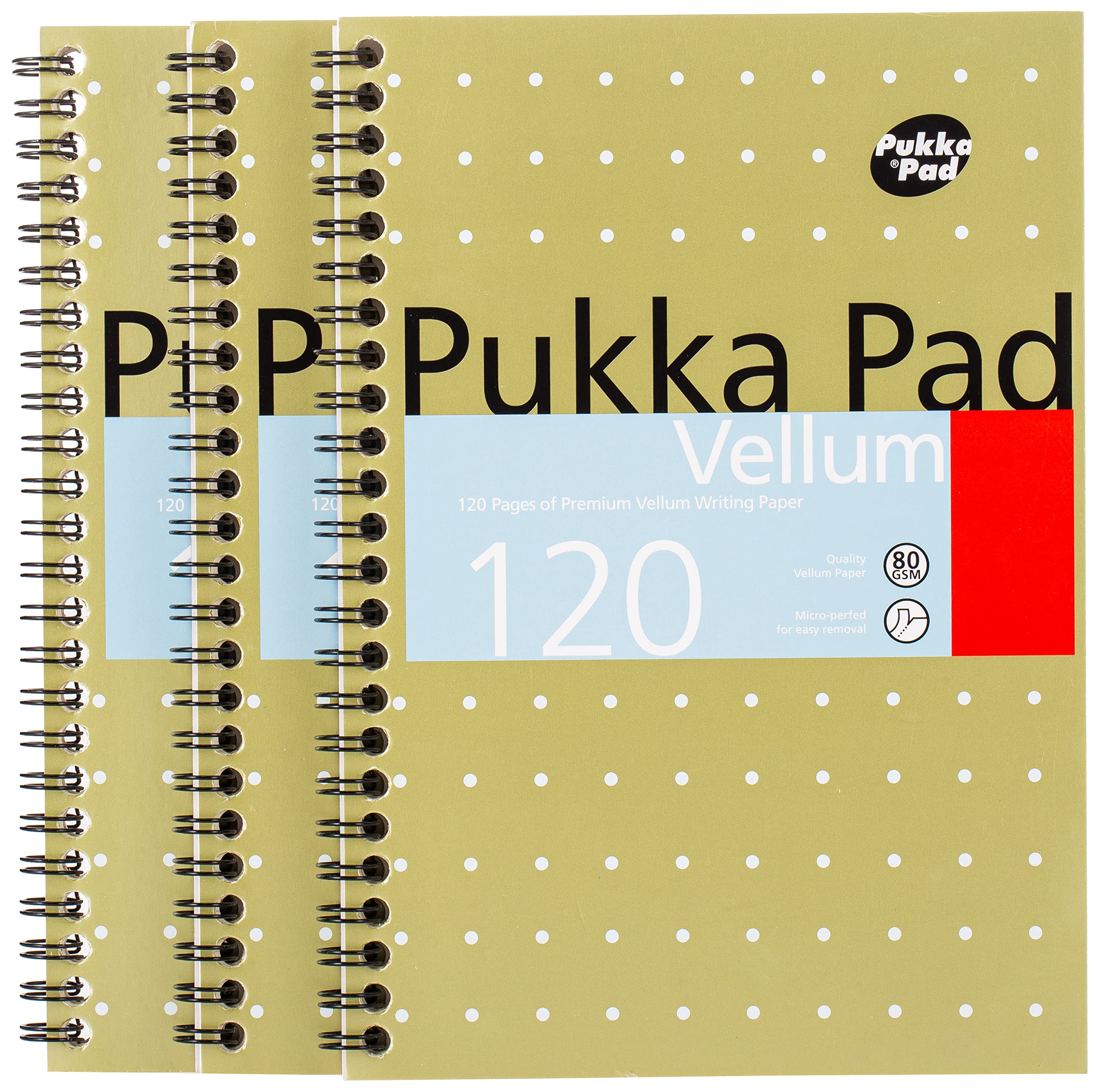 Pukka Pad 836893 Notebook Wirebound Perforated Ruled 120pp 80gsm A5 Vellum Ref VJM/2