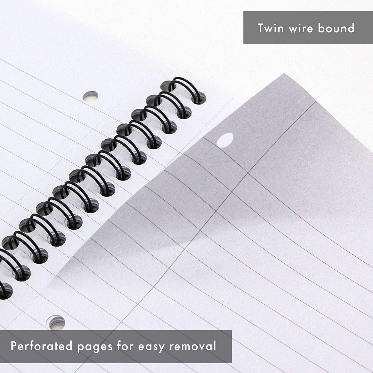 Pukka Pad, Easy-Riter A4 Notebook 3-Pack – Twin Wirebinding with 150 Pages of 80GSM Paper, Perforated Edges, and 4 Hole-Punch Compatibility – 29.3 x 27cm Pack of 3