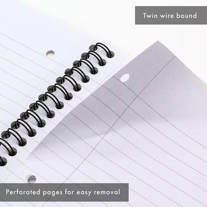 Pukka Pad, Easy-Riter A4 Notebook 3-Pack – Twin Wirebinding with 150 Pages of 80GSM Paper, Perforated Edges, and 4 Hole-Punch Compatibility – 29.3 x 27cm Pack of 3