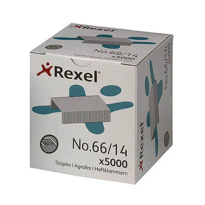 Rexel No.66/14 mm Heavy Duty Staples, For Stapling up to 100 Sheets, Use with the Rexel Giant and Goliath Staplers, Box of 5000, 6075