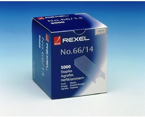 Rexel No.66/14 mm Heavy Duty Staples, For Stapling up to 100 Sheets, Use with the Rexel Giant and Goliath Staplers, Box of 5000, 6075