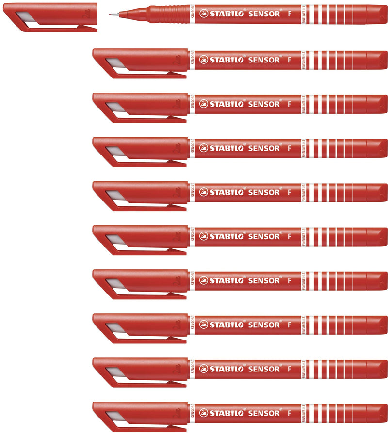 Fineliner with Cushioned F-Tip - STABILO SENSOR fine - Pack of 10