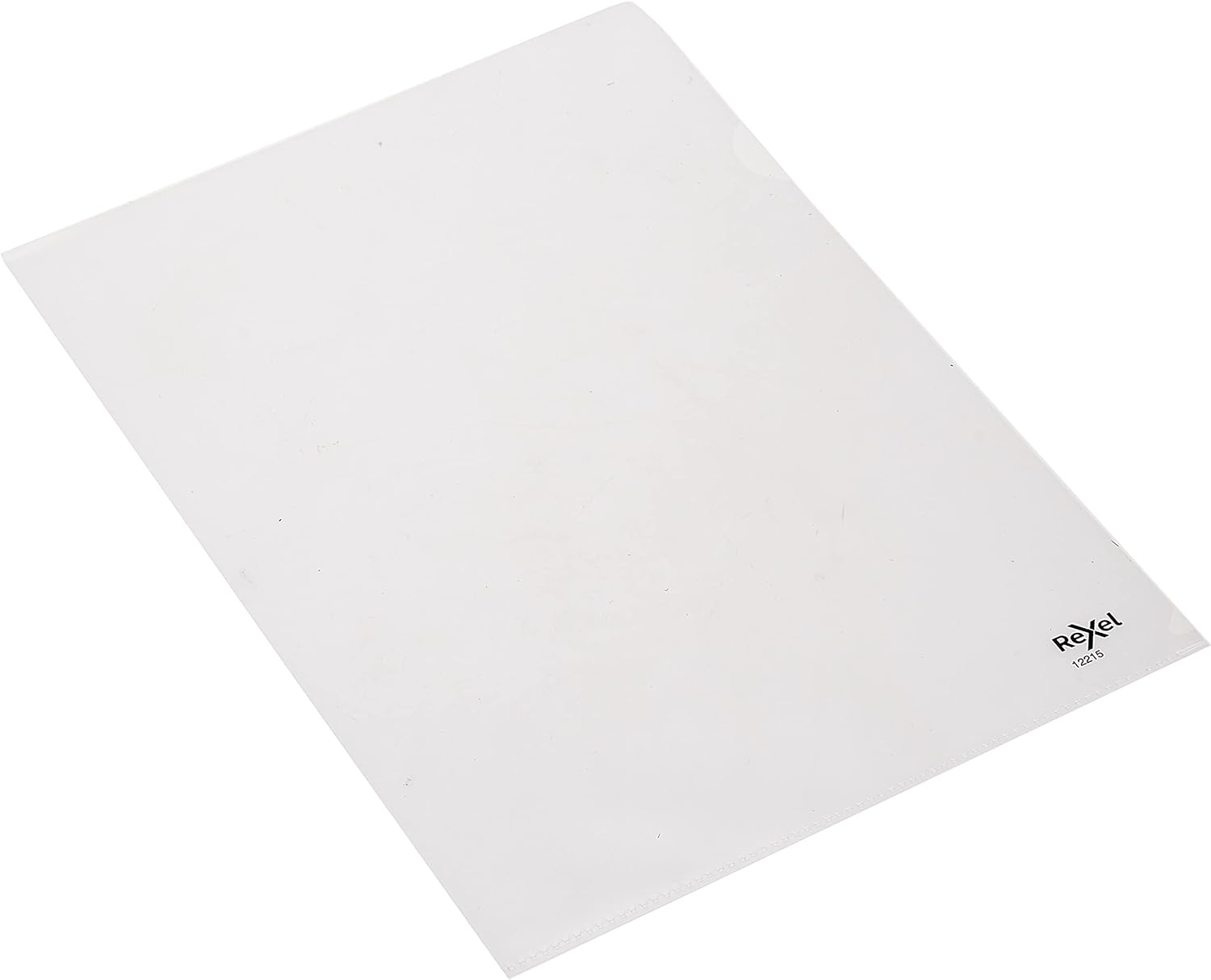 Rexel Essential A4 Document Folder, Clear Embossed, 85mic, Cut Flush, L-Folder, Pack 100, 12215