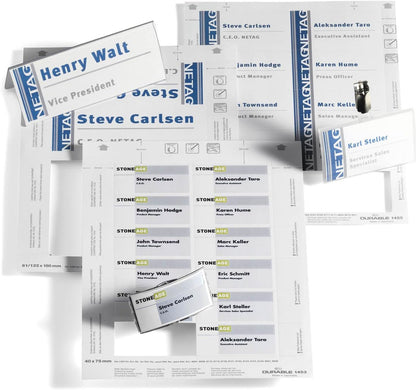 Durable BADGEMAKER Inserts 60 x 90 mm | Pack of 160 Inserts | Printable Name Badge Inserts | Create Professional Badges in Minutes, White