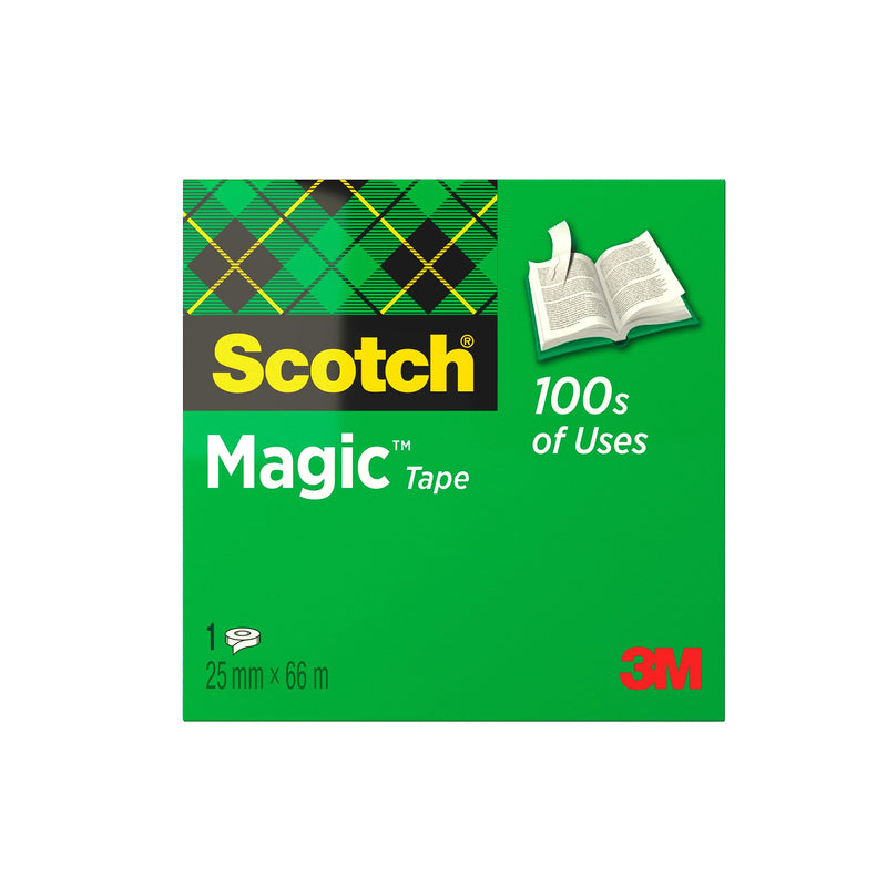 Scotch Magic Invisible Tape - Refill Roll - 25 mm x 66 m - General Purpose Sticky Tape for Document Repair, Labelling & Sealing