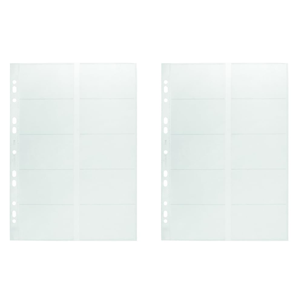 Durable Visifix Refill Set for A4 Business Card Album | Capacity for 200 Cards | Slots Measure 57 x 90 mm | Universal Punching (Pack of 2