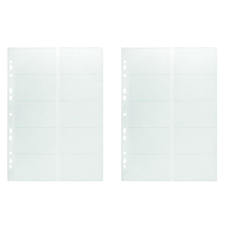 Durable Visifix Refill Set for A4 Business Card Album | Capacity for 200 Cards | Slots Measure 57 x 90 mm | Universal Punching (Pack of 2