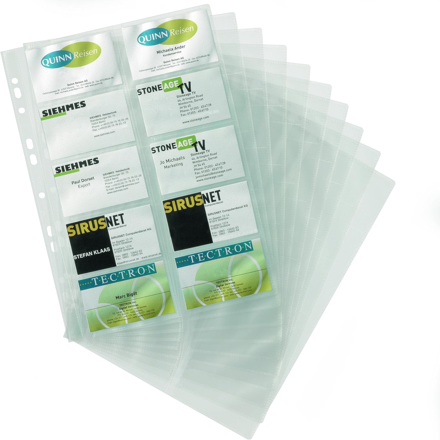 Durable Visifix Refill Set for A4 Business Card Album | Capacity for 200 Cards | Slots Measure 57 x 90 mm | Universal Punching (Pack of 2