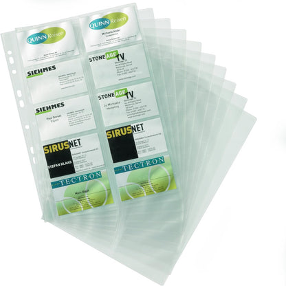 Durable Visifix Refill Set for A4 Business Card Album | Capacity for 200 Cards | Slots Measure 57 x 90 mm | Universal Punching (Pack of 2