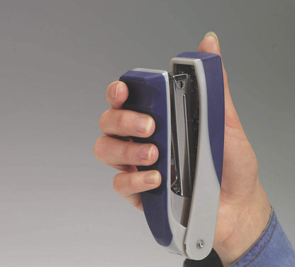 Rexel Centor Half Strip Stapler, 25 Sheet Capacity, Uses 24/6 and 26/6 Staples, Includes Staples, Metal Body, Blue/Back, 2100596