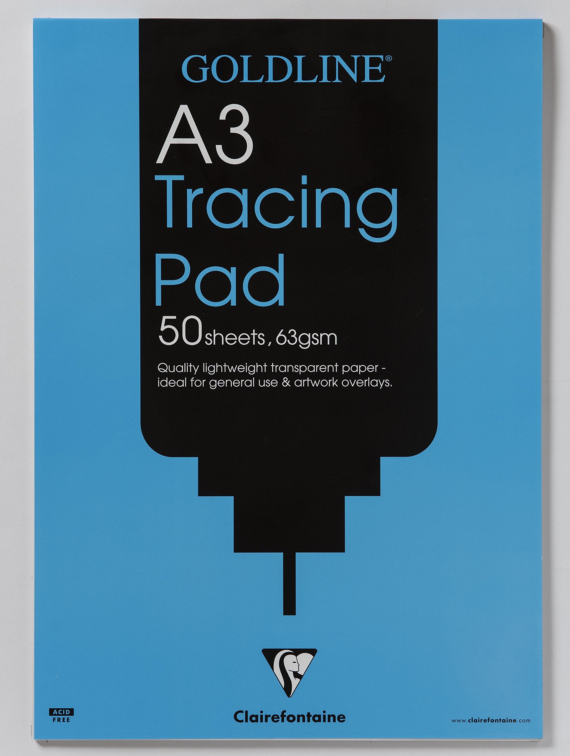 Clairefontaine - Ref GPT2A3Z - Goldline Popular Tracing Pad (Contains 50 Sheets) - A3 (420 x 297mm) in Size, 63gsm Paper, FSC-Certified - Suitable for Tracing Items