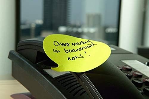 Post-it Notes Die-Cut Shape, Speech Bubble, Yellow, 70 mm x 70 mm, 76 Sheets/Pad, 3 Pads, Yellow/Grey - Self-stick Notes For Note Taking, To Do Lists & Reminders