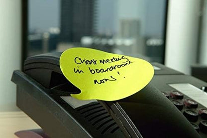 Post-it Notes Die-Cut Shape, Speech Bubble, Yellow, 70 mm x 70 mm, 76 Sheets/Pad, 3 Pads, Yellow/Grey - Self-stick Notes For Note Taking, To Do Lists & Reminders