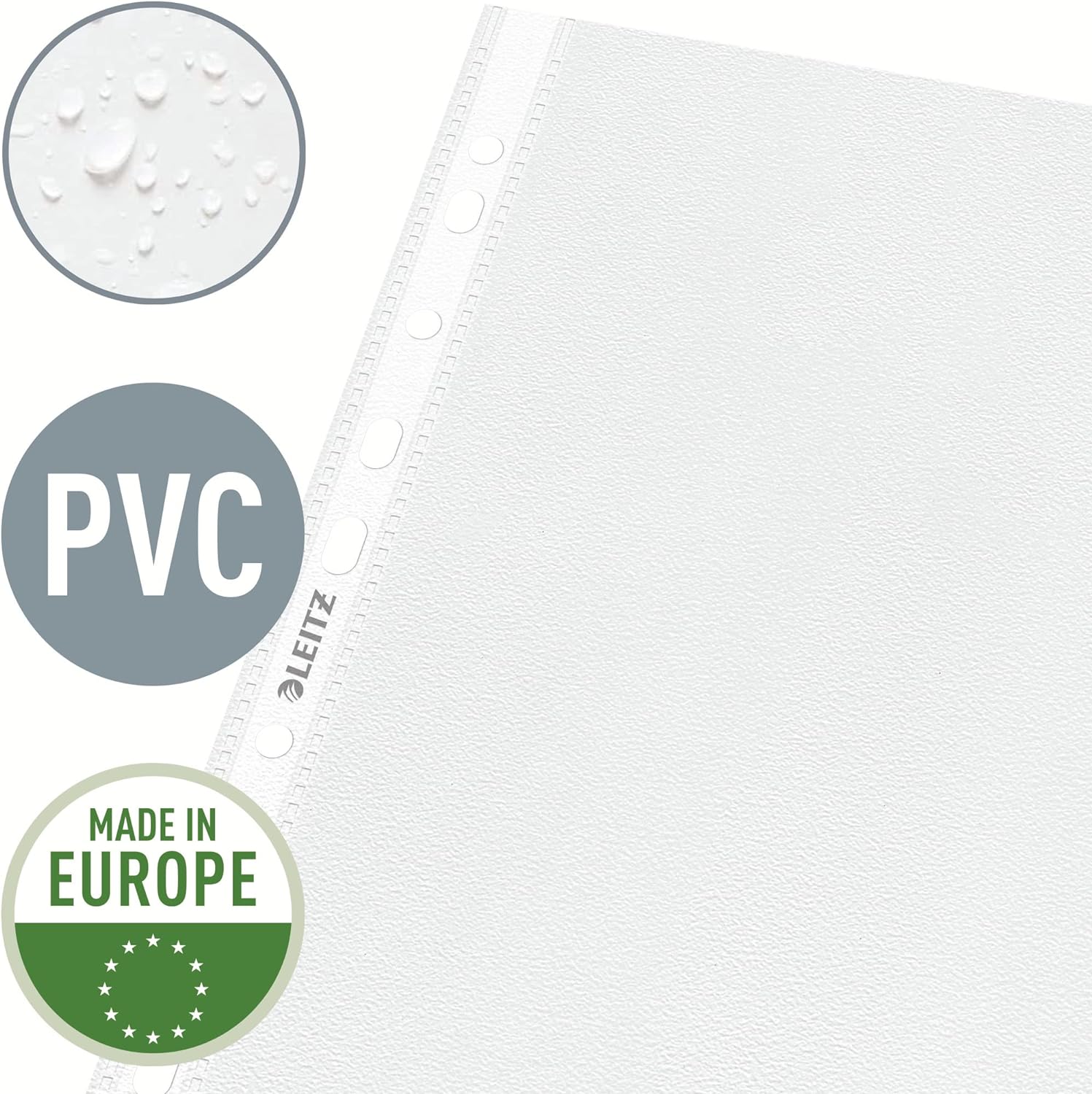 Leitz Premium Plastic Punched Pocket A4, Expanding, High Capacity 200 Sheets, 170 Micron PVC, Top Flap, Pack of 5, 47573003