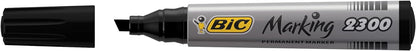 BIC Marking 2300 ECOlutions, Multi-Surface Black Permanent Markers, Ideal for School, Low-Odour Ink, Pack of 12