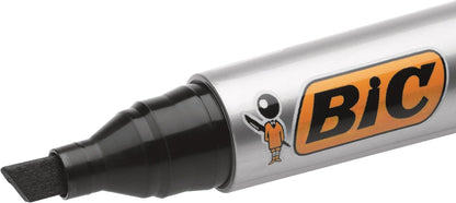 BIC Marking 2300 ECOlutions, Multi-Surface Black Permanent Markers, Ideal for School, Low-Odour Ink, Pack of 12