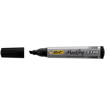 BIC Marking 2300 ECOlutions, Multi-Surface Black Permanent Markers, Ideal for School, Low-Odour Ink, Pack of 12