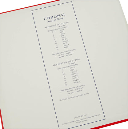 Collins Debden Ltd 061306 150 Series Cathedral Analysis Book 7 Cash Columns 297 x 315 mm 96 Pages