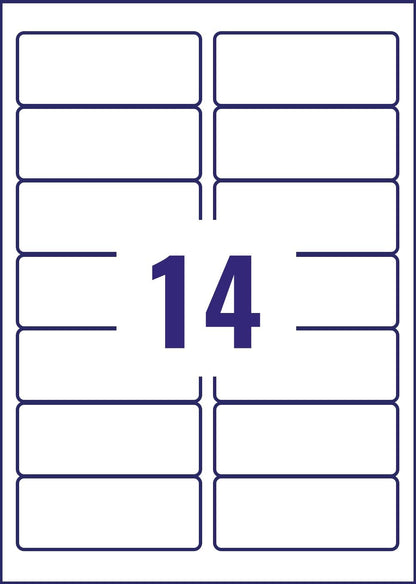 Avery Self Adhesive Address Mailing Labels, Laser Printers, 14 Labels Per A4 Sheet, 560 labels, UltraGrip (L7163), White, 40 Sheets