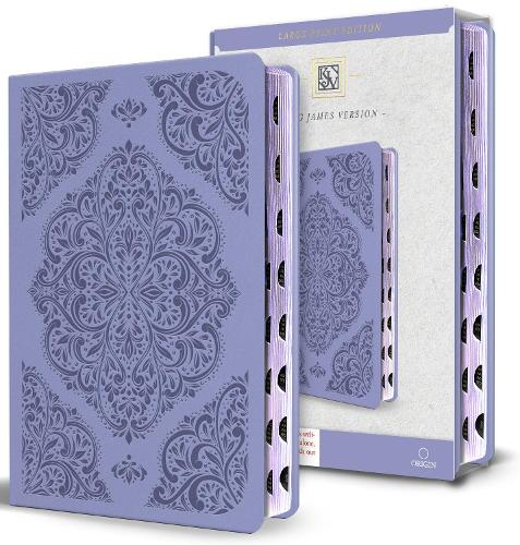 KJV Holy Bible, Large Print Medium Format, Lavender Faux Leather w/Thumb Index and Ribbon Marker, Red Letter