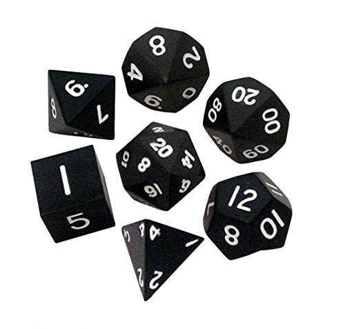 Fanroll - 16Mm Metal Polyhedral Dice Set: Black