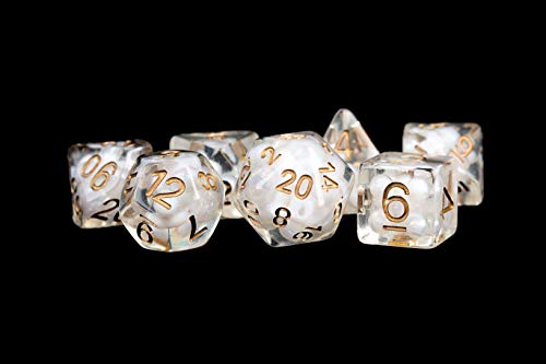 Fanroll - 16Mm Resin Polyhedral Dice Set: Pearl W/ Copper Numbers