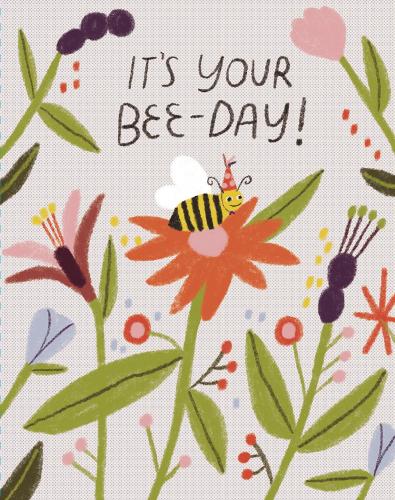 Love Muchly Greeting Cards: Birthday - It's your Bee-day! (Pack of 6)
