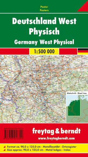 wall-map: West Germany, 1:500.000, metal-backed in a tube