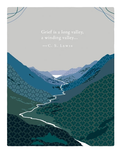 Positively Green Greeting Cards: Sympathy - "Grief is a long valley, a winding valley..." - C.S. Lewis (Pack of 6)