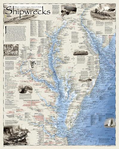 Shipwrecks of Delmarva Map [Laminated]