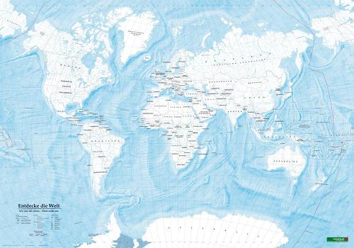 world-map colouring book, Discover The World, 1:40m, rolled