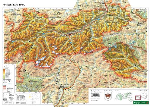 Laminated Map DUO, Learning aid Tirol 1:400.000