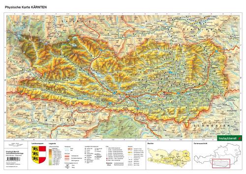 Laminated Map DUO, Learning aid Carinthia 1:350.000