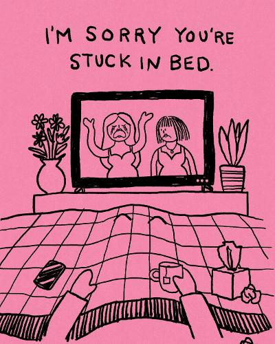 Humor Us Greeting Cards: Get Well - I'm sorry you're stuck in bed (Pack of 6)