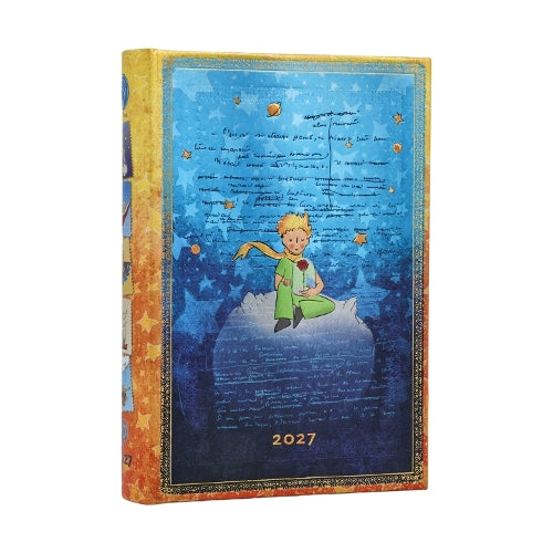 2027 Saint-Exupéry, The Little Prince (Embellished Manuscripts Collection) Mini 12-Month Hardcover Dayplanner (Elastic Band Closure) Daily