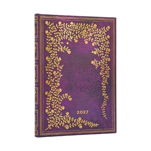 2027 New York Rose (Gilded Age) Midi 12-Month Hardcover Dayplanner (Elastic Band Closure)  Horizontal
