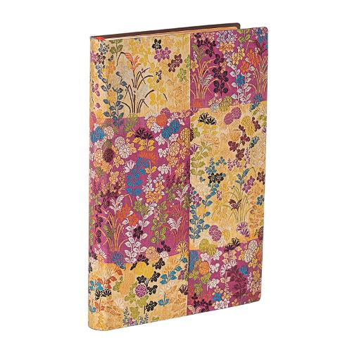 Kara-ori Pink (Japanese Kimono) Mini Lined Softcover Flexi Journal (Elastic Band Closure)