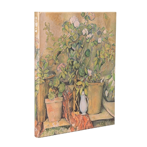 Cezanne’s Terracotta Pots and Flowers Ultra Lined Hardback Journal (Elastic Band Closure)